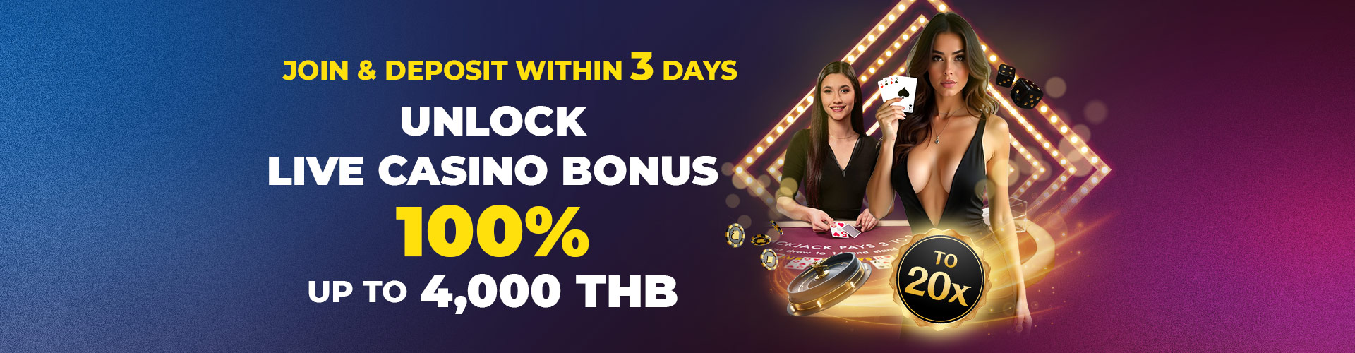 LIMITED LIVE CASINO OFFER ON YOUR FIRST DEPOSIT