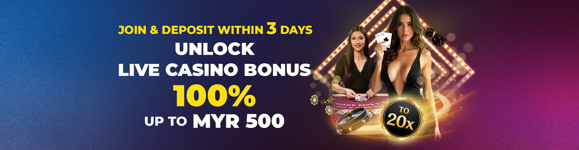 LIMITED LIVE CASINO OFFER ON YOUR FIRST DEPOSIT